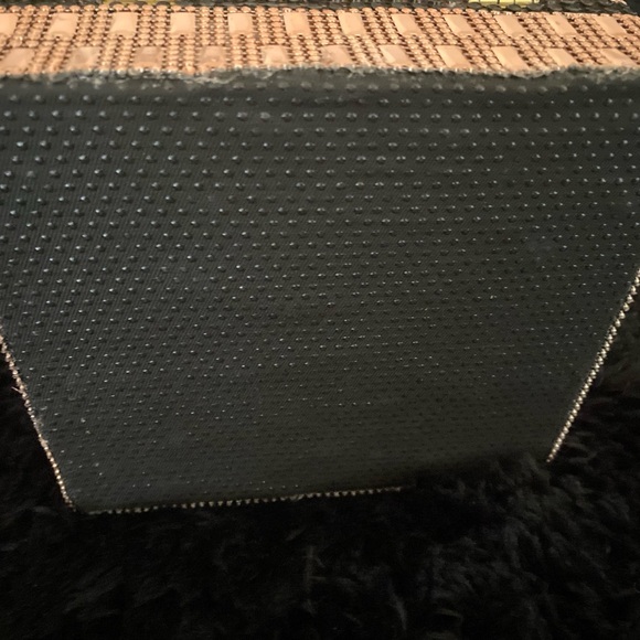 Rose Gold and Black Dress Box Purse with Black Handle, Mirror Inside - Picture 12 of 15